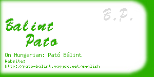 balint pato business card